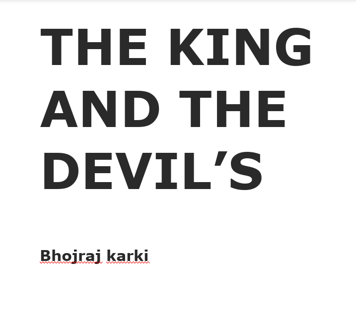 The king and the devil's