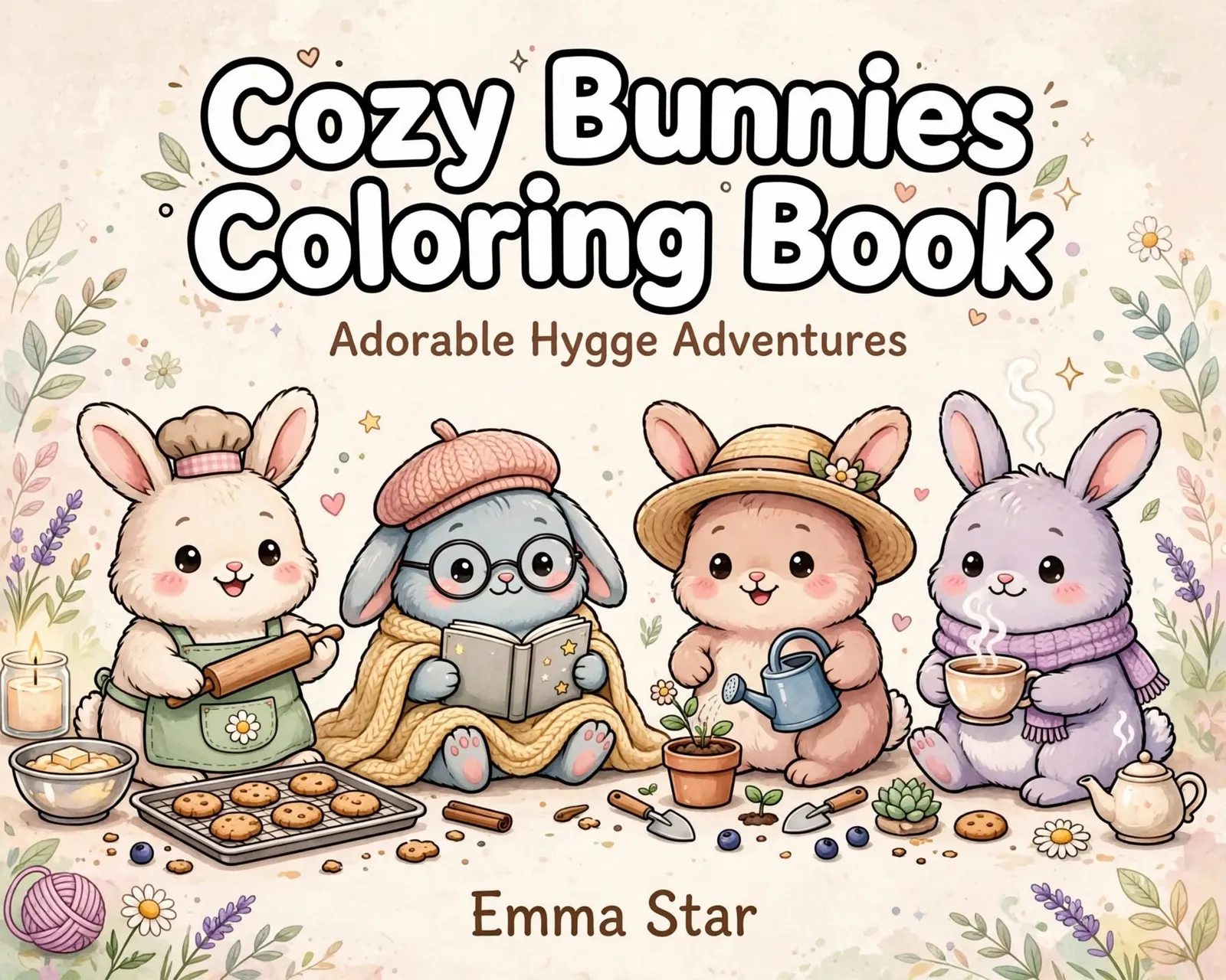 Cozy bunnies coloring book
